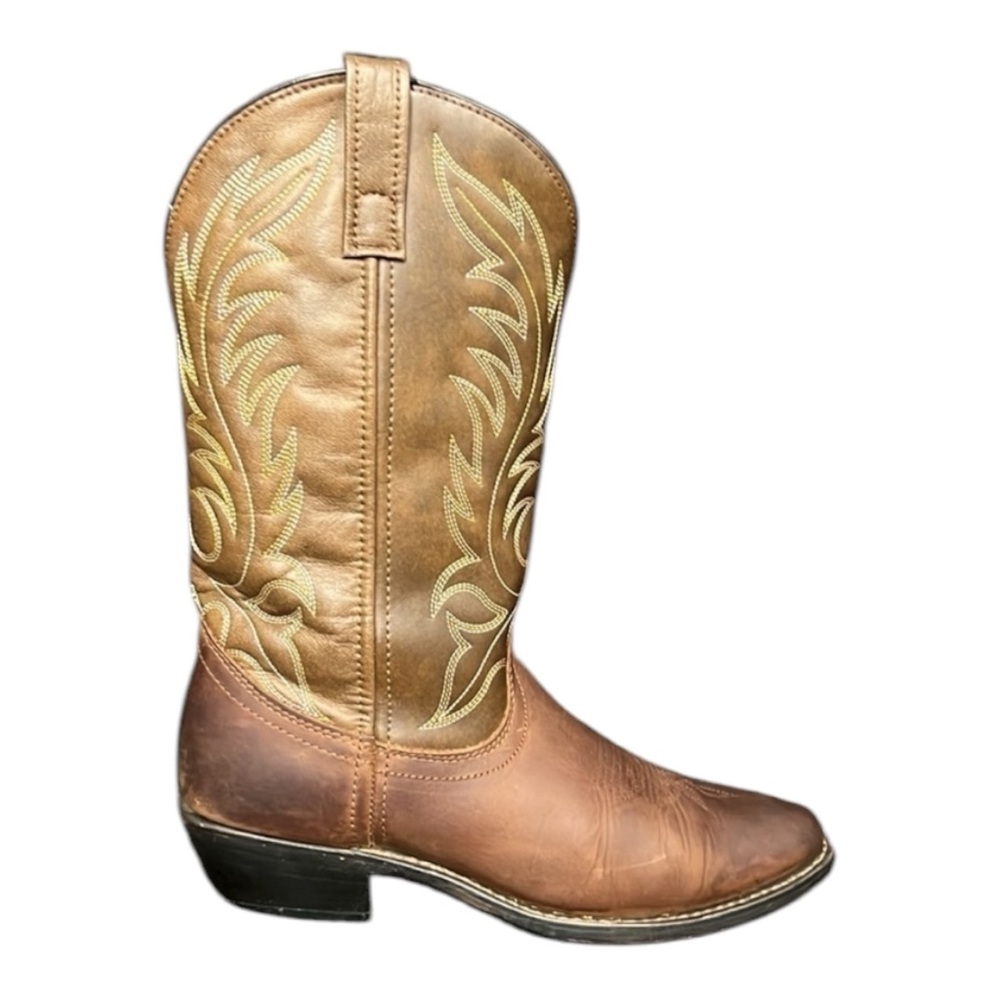 Laredo Boots Lea Vamp Fox Women's Leather Cowgirl Chore Western 7.5 - Picture 9 of 9